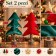 Set 2 Alberi di Natale in Stoffa da Appoggiare 52 cm, misure e caratteristiche