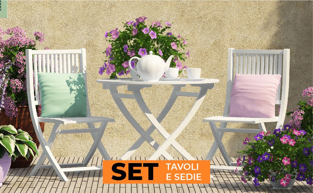 set pranzo da giardino con tavolo e sedie